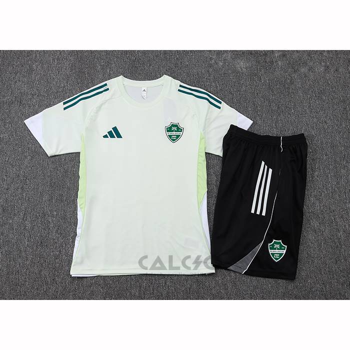 Tuta da Track Al-Ahli Saudi Manica Corta 2025-2026 Bianco - Pantaloncini